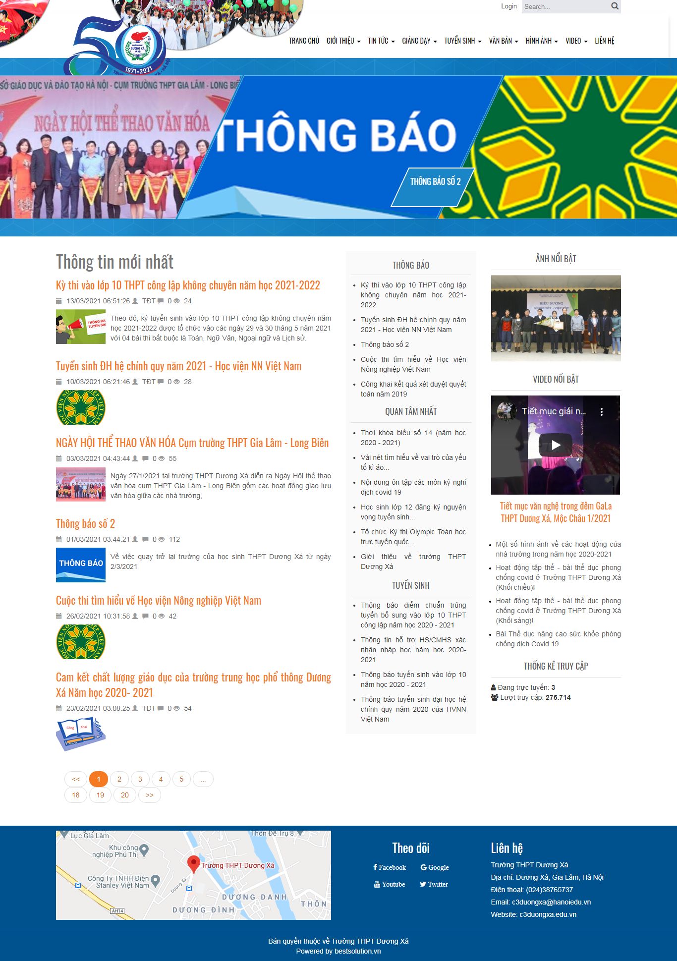 Thiết kế Web trường học c3duongxa.edu.vn