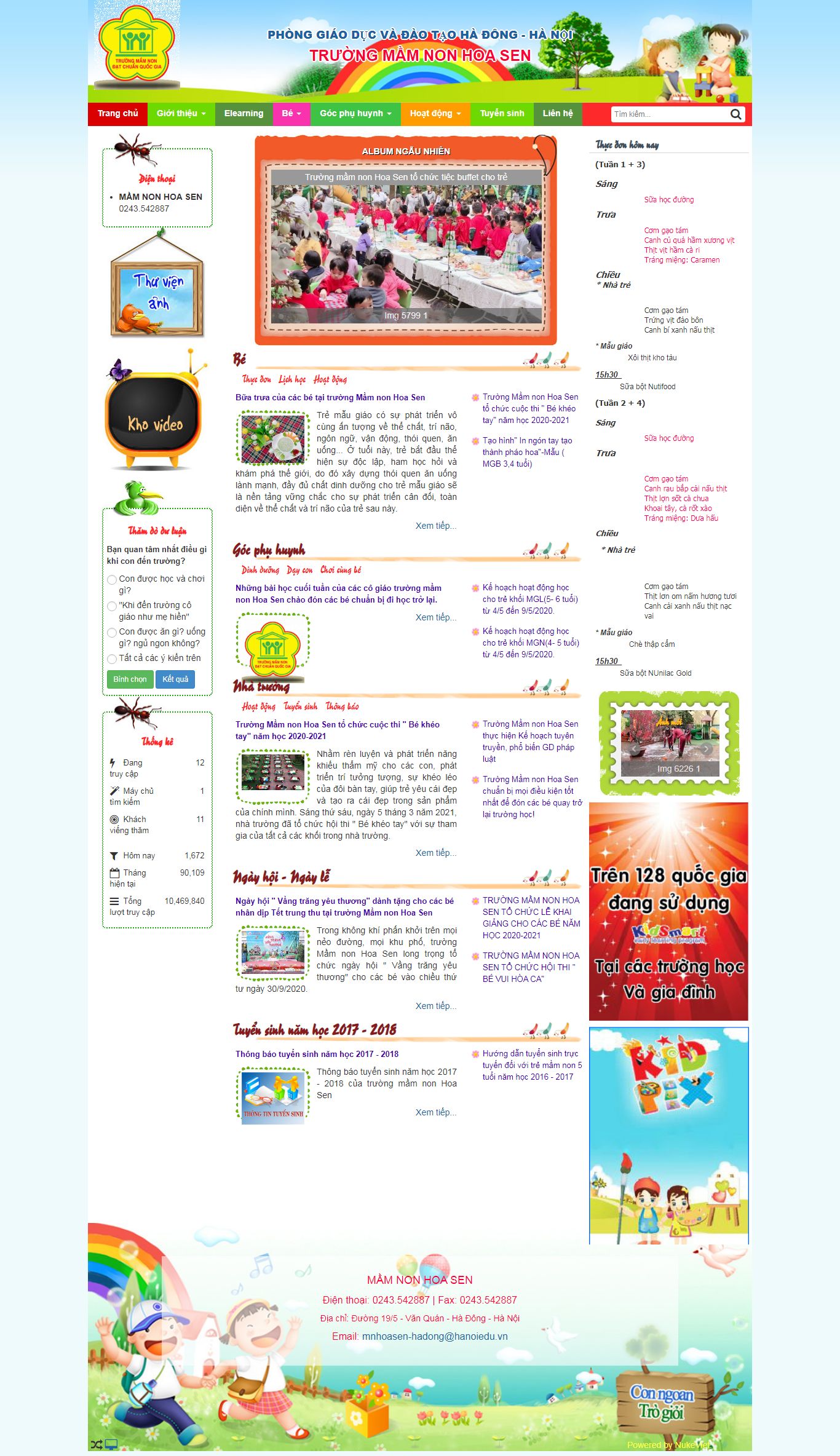 Thiết kế Web trường mầm non mnhoasen.pgdhadong.edu.vn