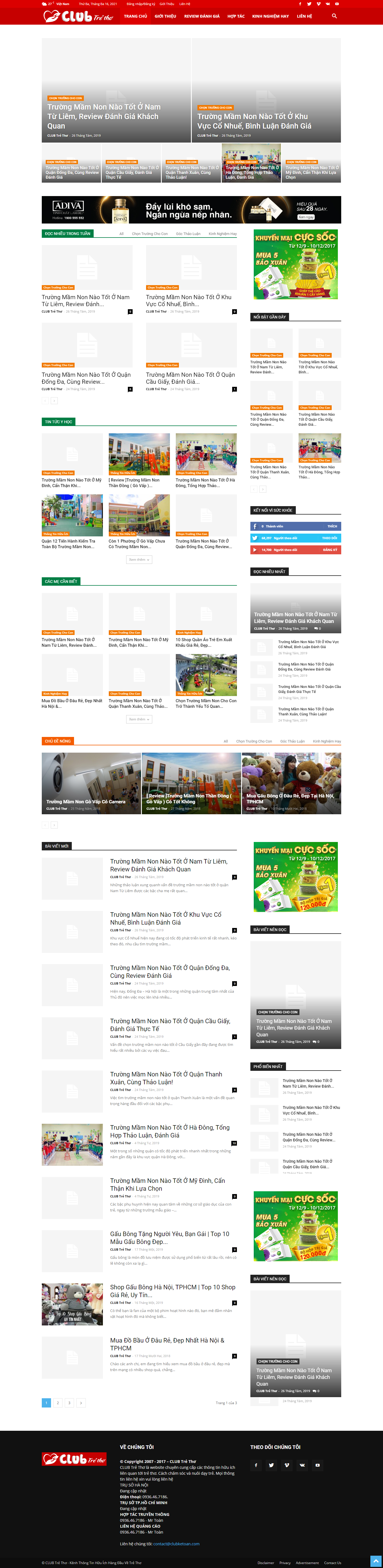 Thiết kế Web trường mầm non clubtretho.com