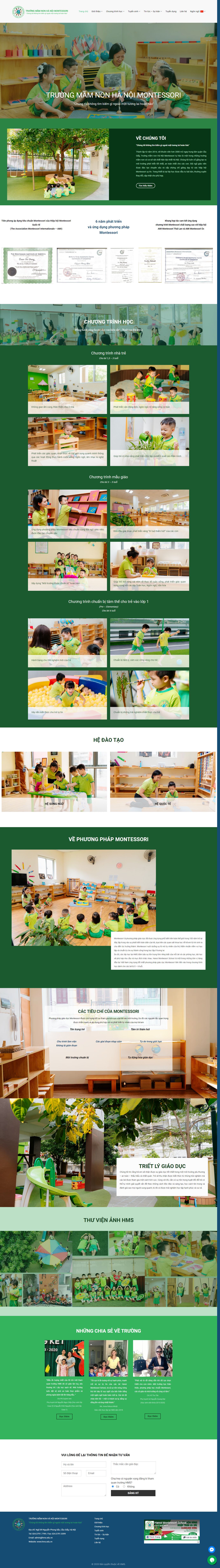 Thiết kế Web trường mầm non hms.edu.vn