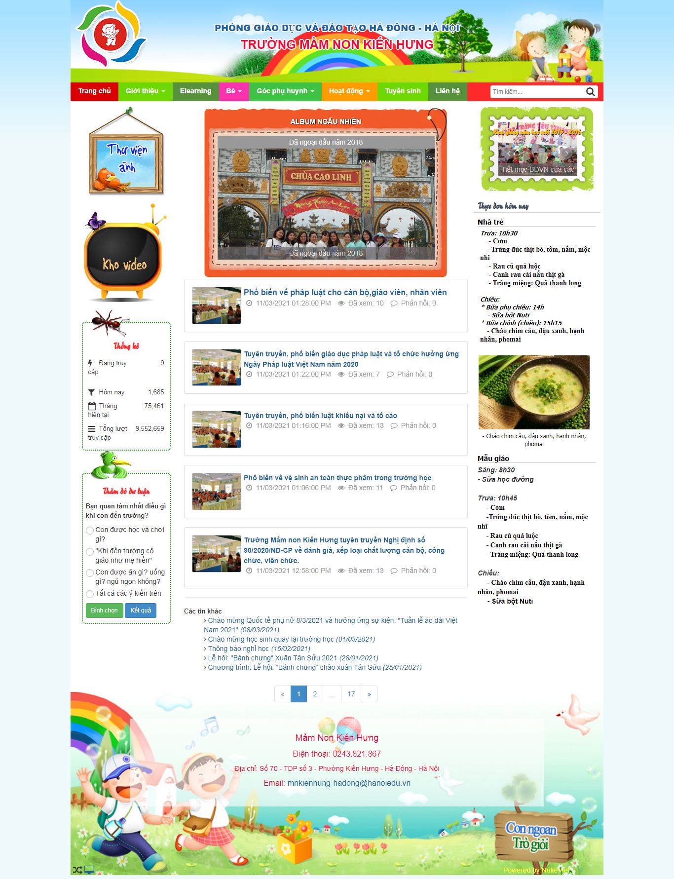 Thiết kế Web trường mầm non mnkienhung.edu.vn