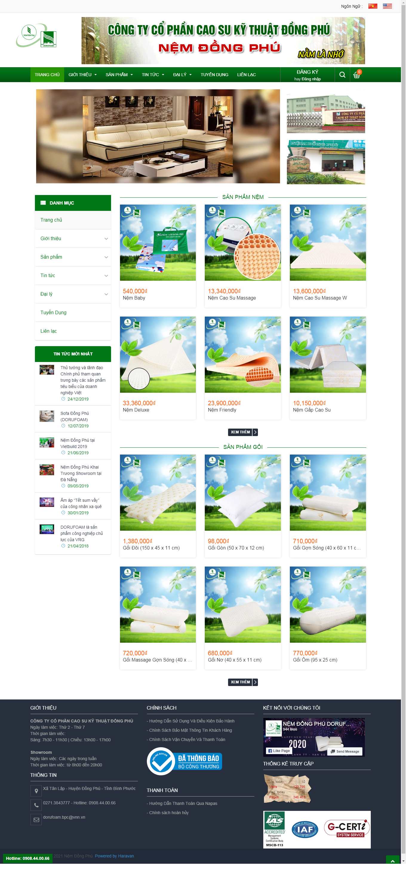 Thiết kế Web wordpress dorufoam.com