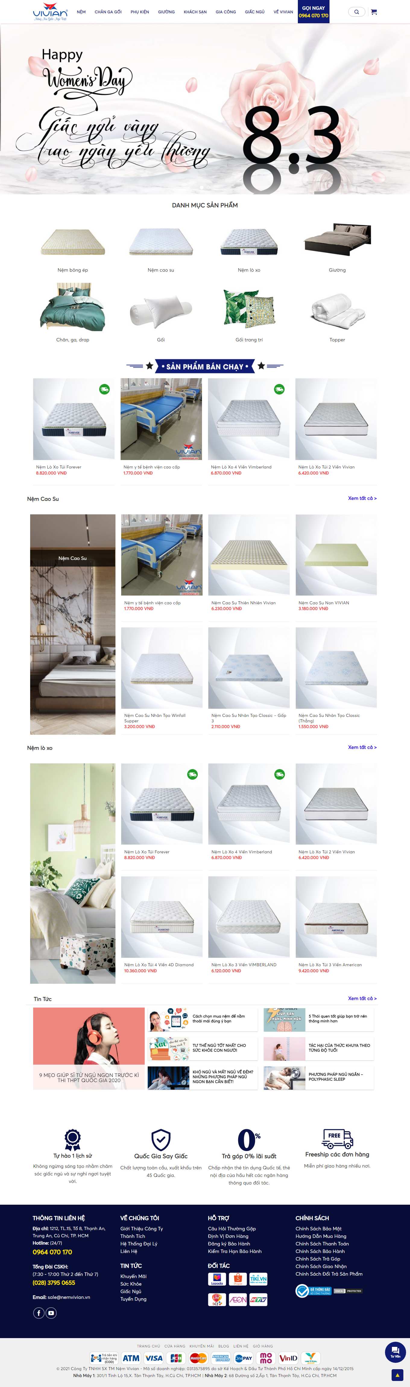 Thiết kế Web wordpress nemvivian.vn