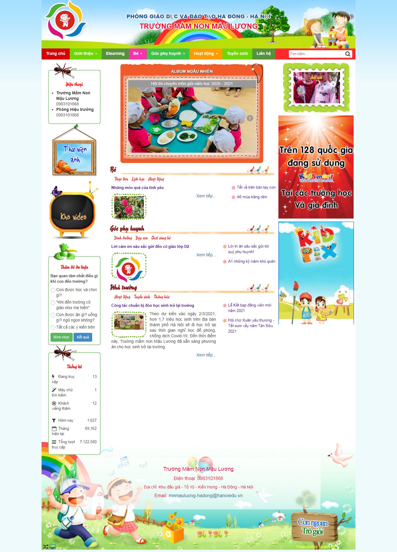 Thiết kế Web trường mầm non mnmauluong.edu.vn