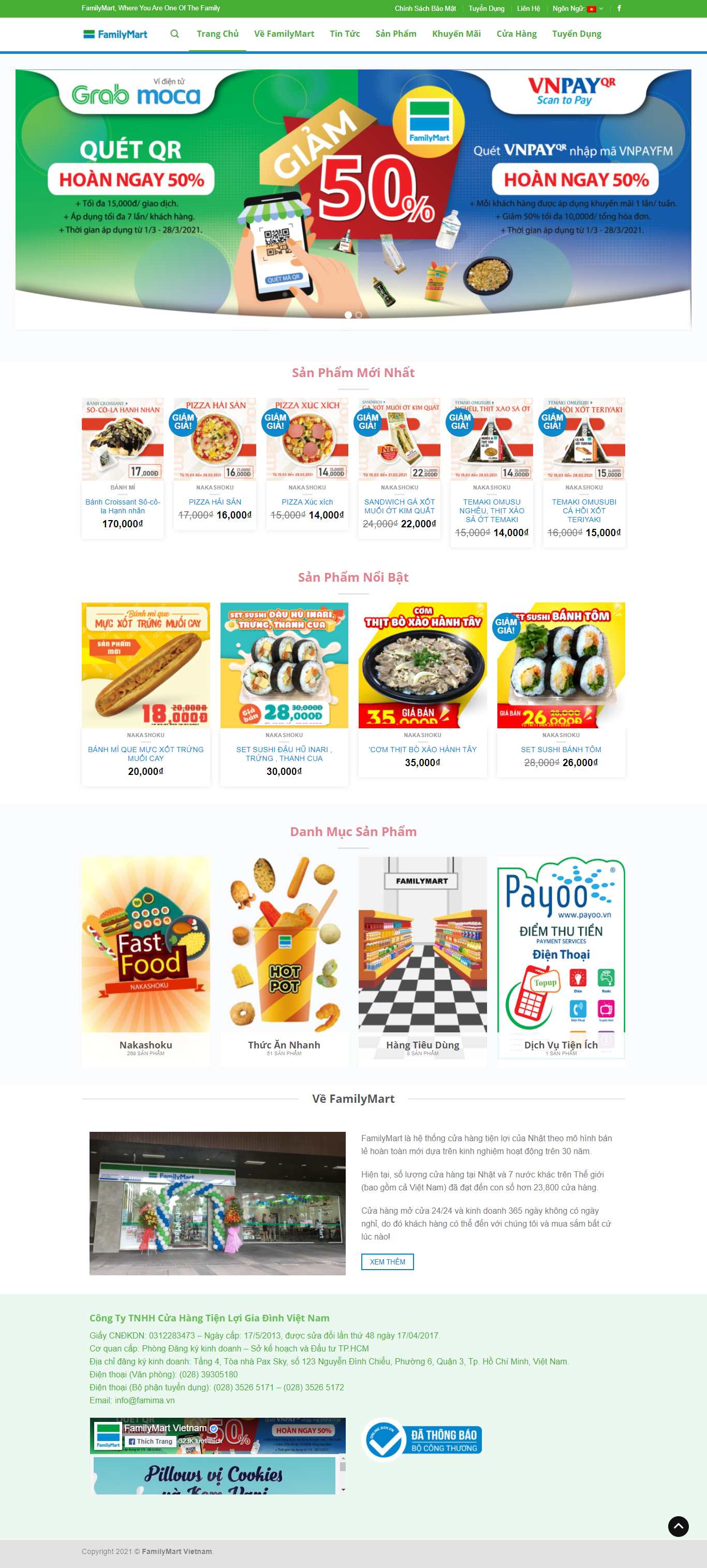 Thiết kế Web cửa hàng famima.vn