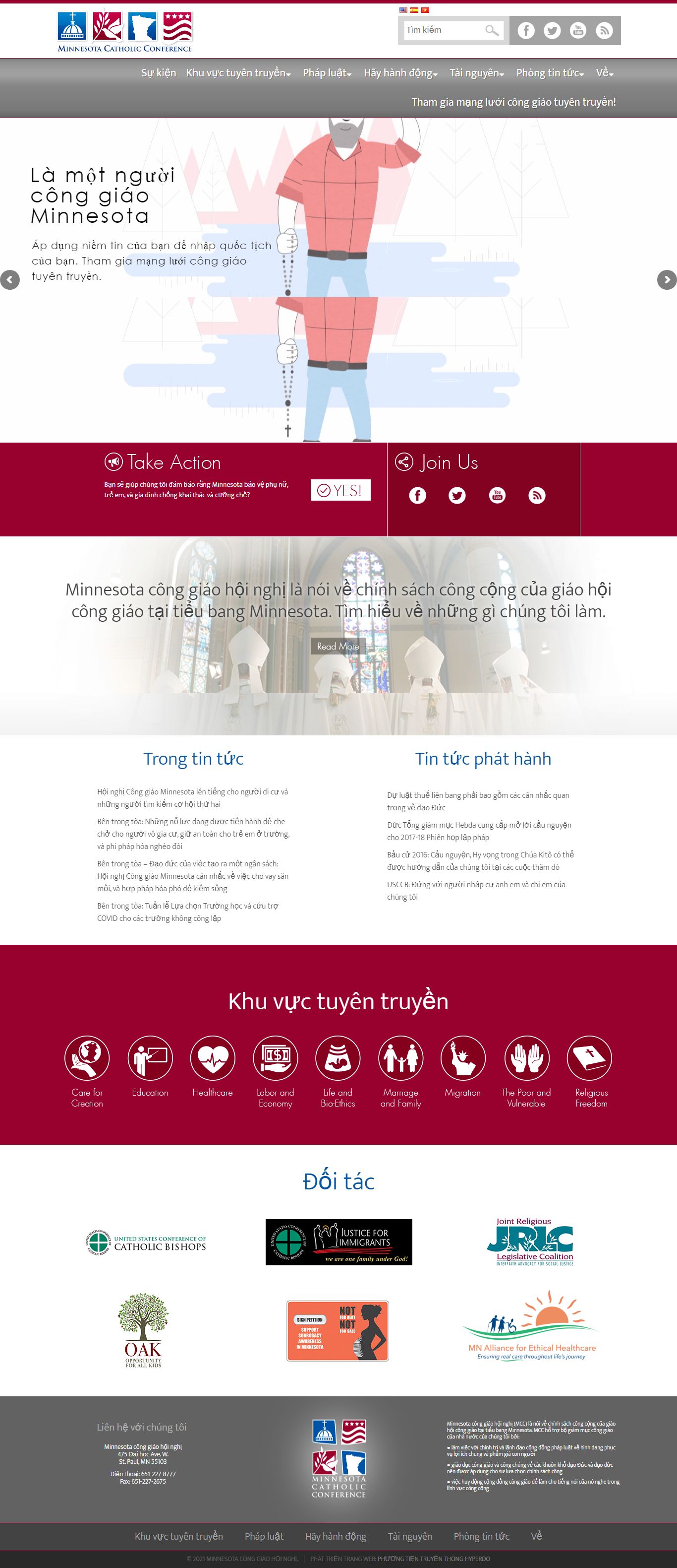 Thiết kế Web công giáo mncatholic.org