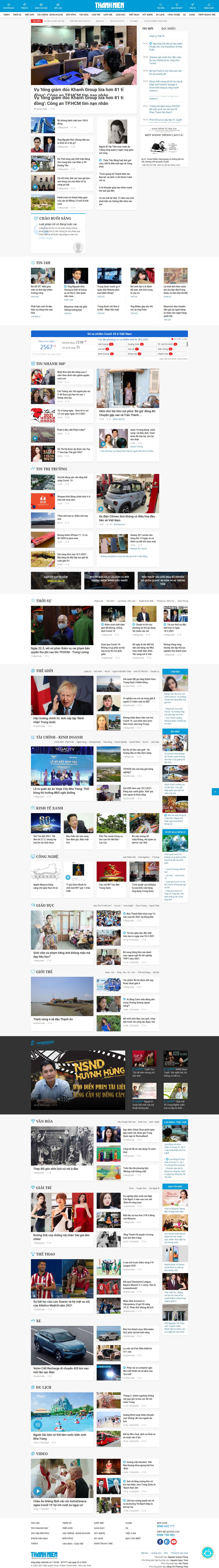 Thiết kế Web tin tức thanhnien.vn