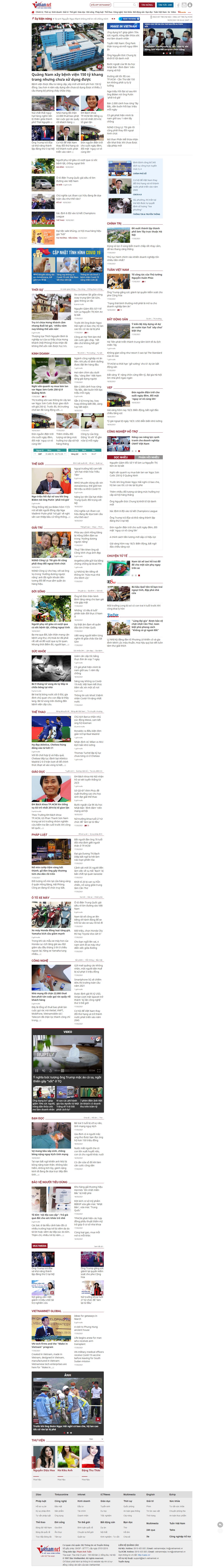 Thiết kế Web tin tức vietnamnet.vn