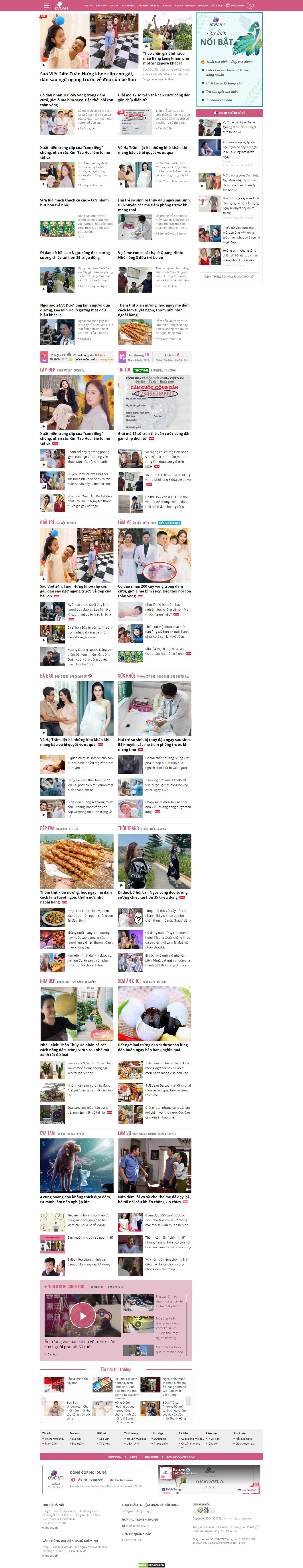 Thiết kế Web tin tức eva.vn