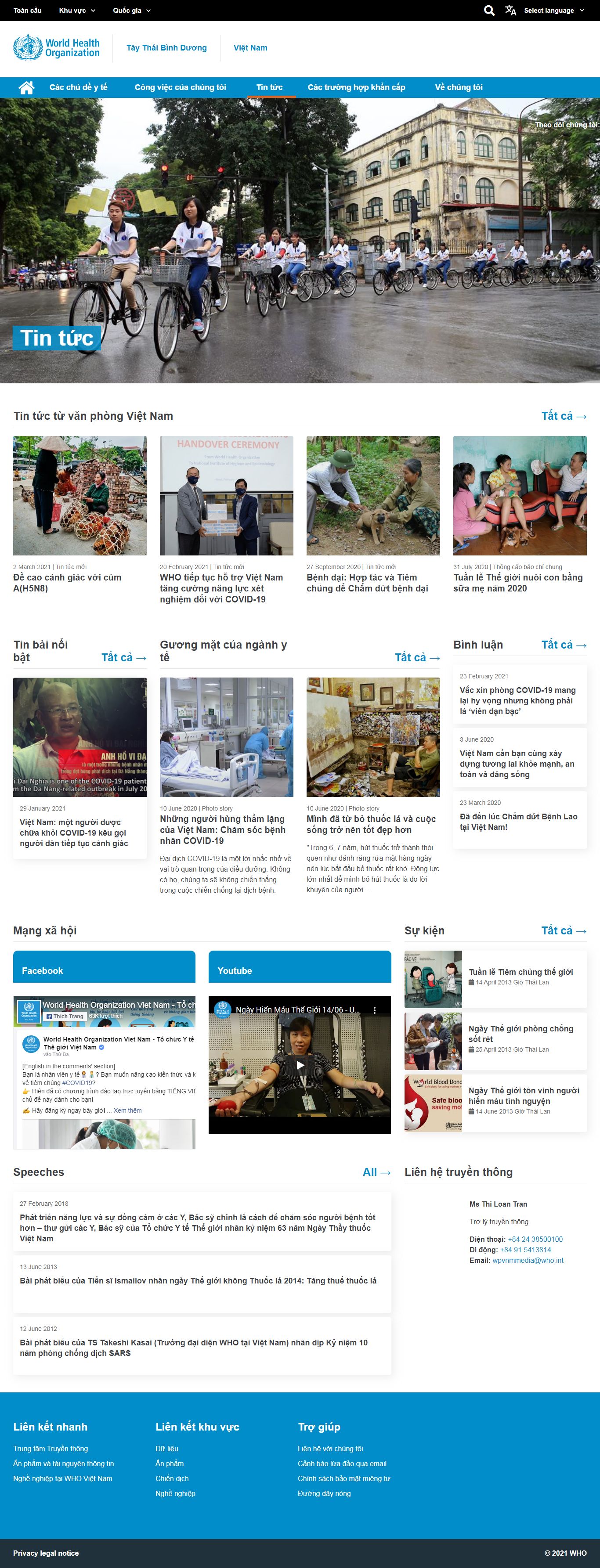 Thiết kế Web tin tức who.int
