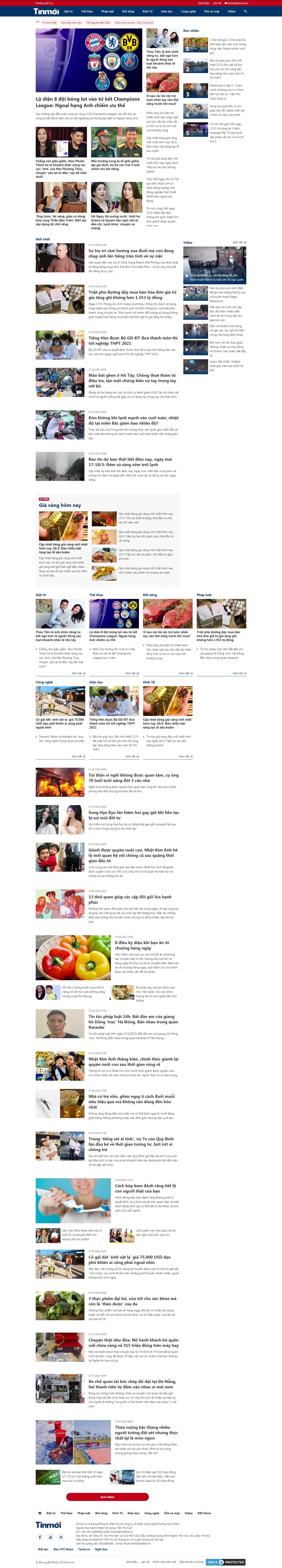 Thiết kế Web tin tức tinmoi.vn