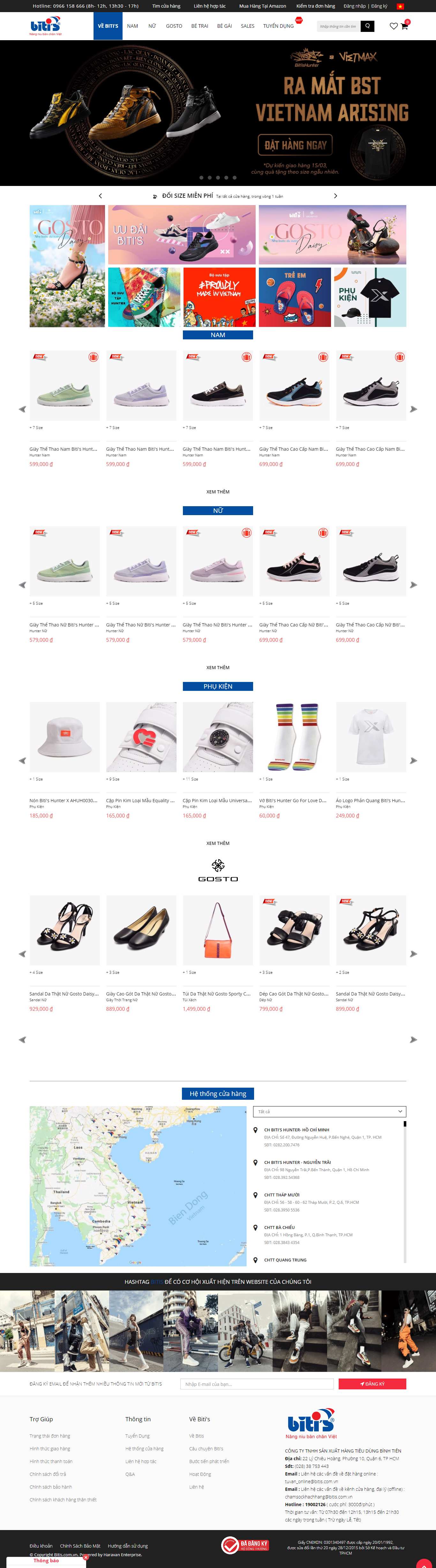 Thiết kế Web cửa hàng bitis.com.vn