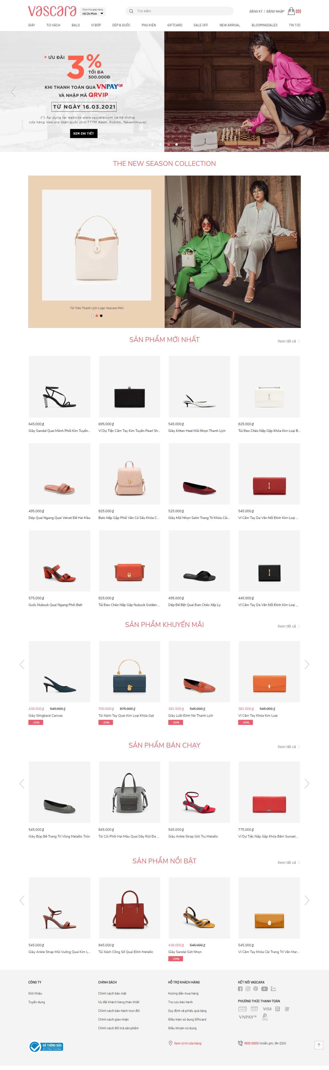 Thiết kế Web cửa hàng vascara.com