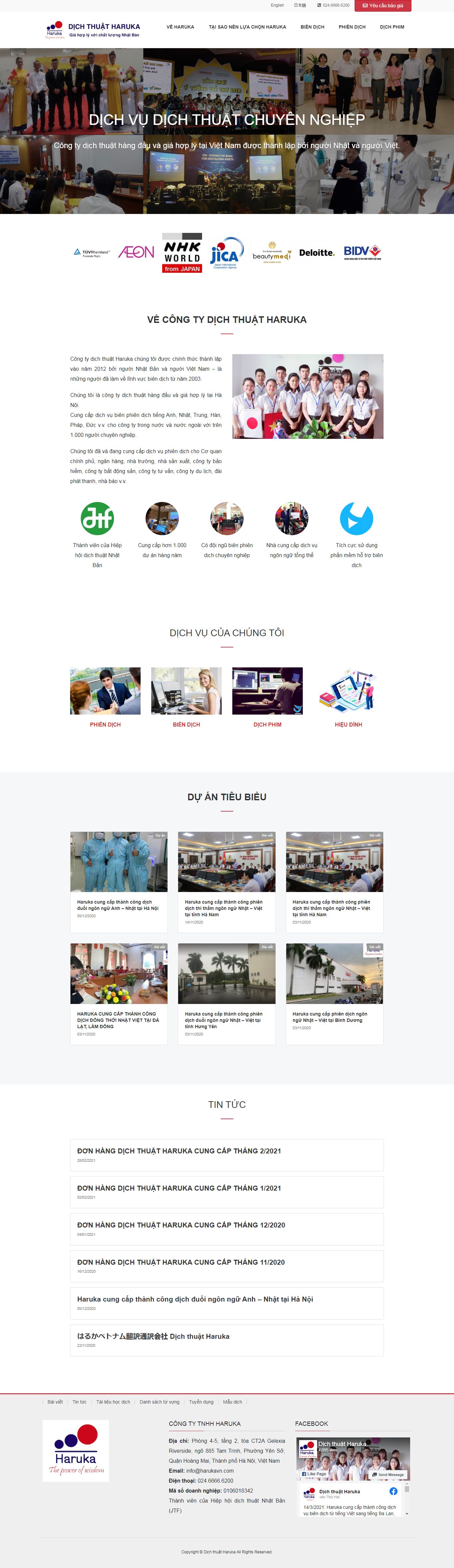 Thiết kế Web giới thiệu công ty translation.pro.vn