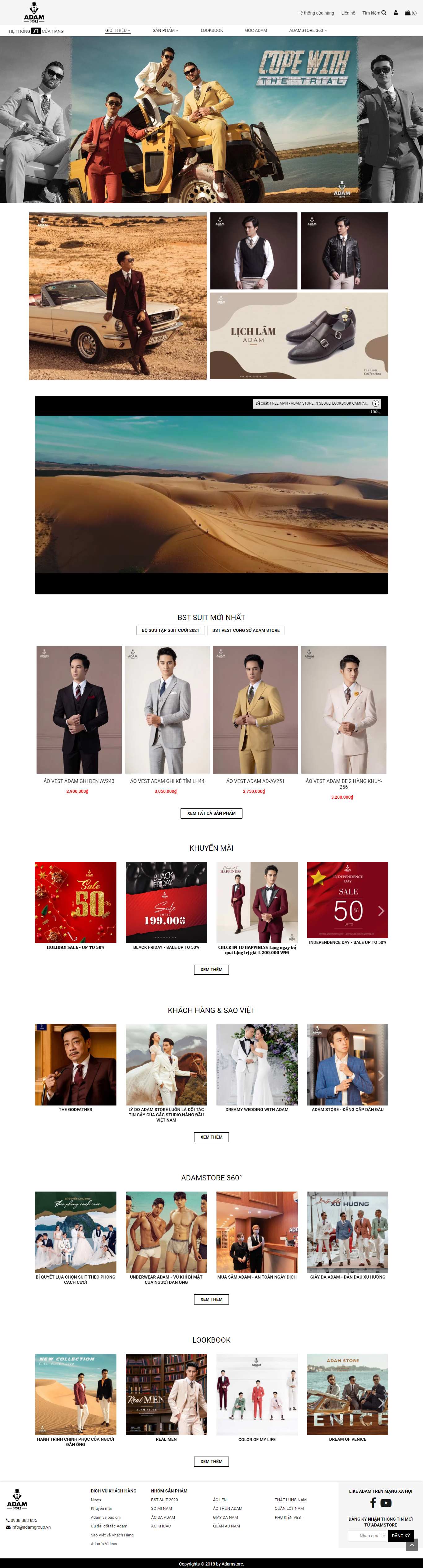 Thiết kế Web cửa hàng adamstorevn.com