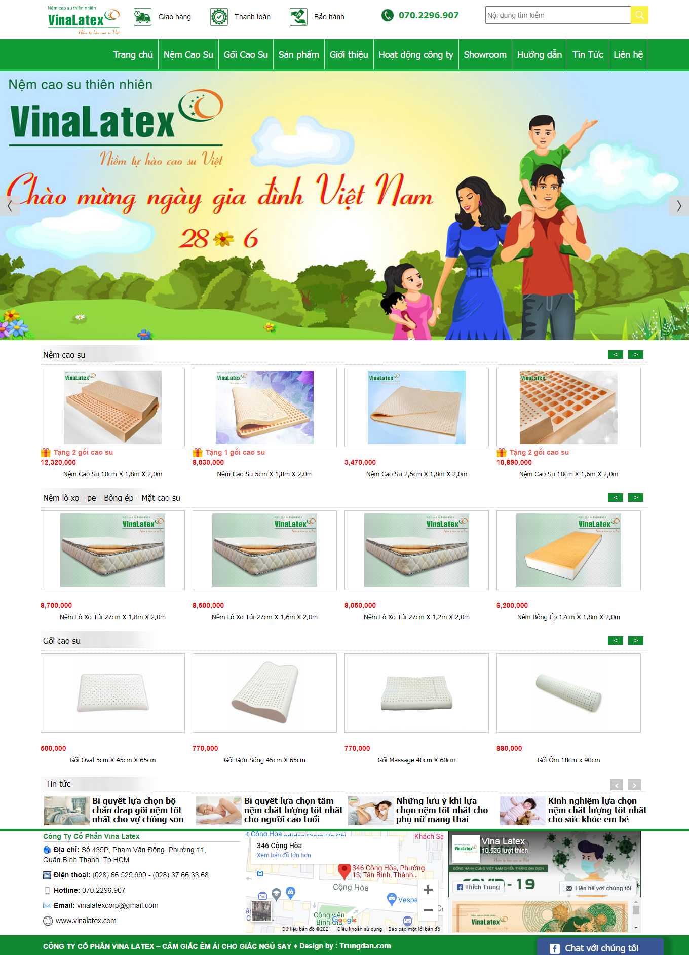 Thiết kế Web siêu việt vinalatex.com