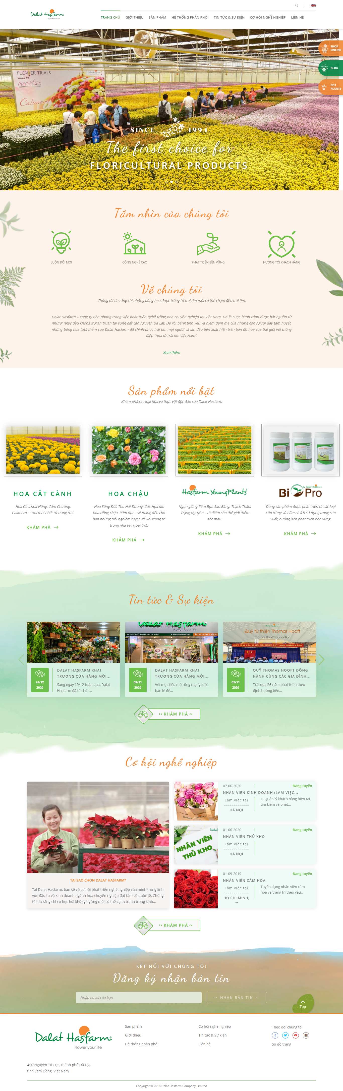 Thiết kế Web cửa hàng dalathasfarm.com