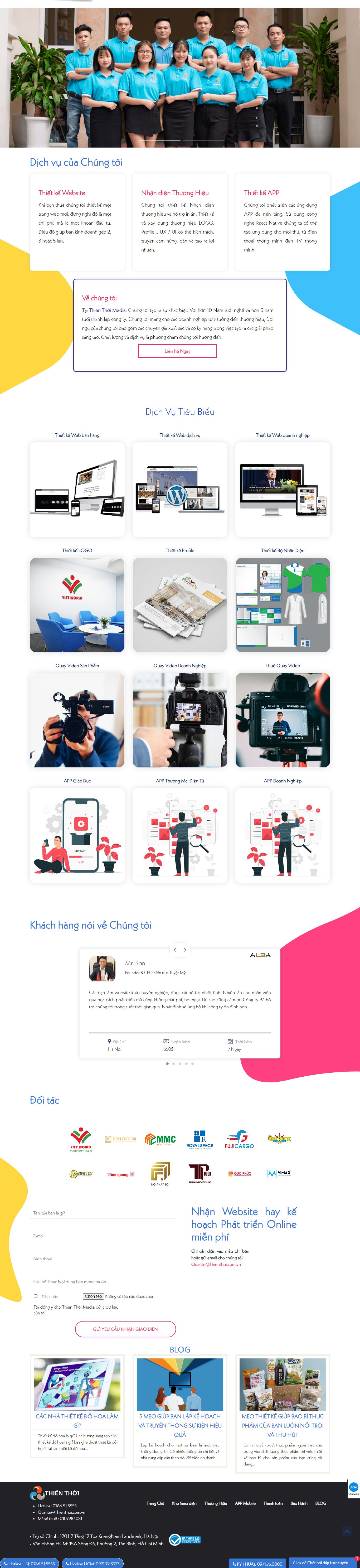 Thiết kế Web giới thiệu công ty thienthoi.com.vn