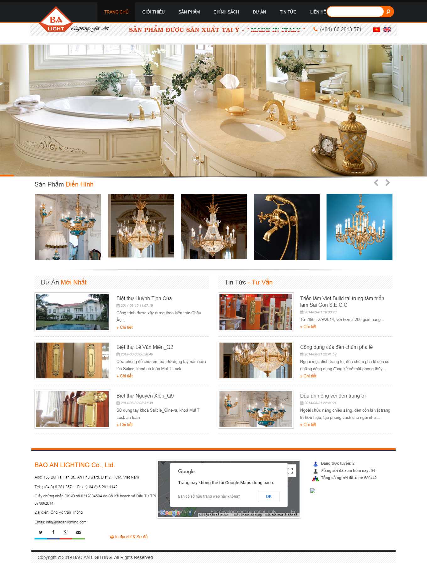 Thiết kế Web siêu tốc baoanlighting.com