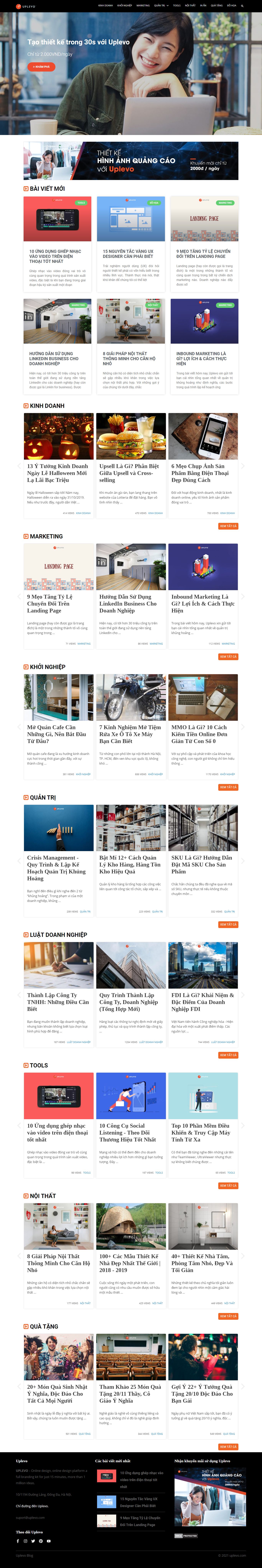 Thiết kế Web kinh doanh online uplevo.com