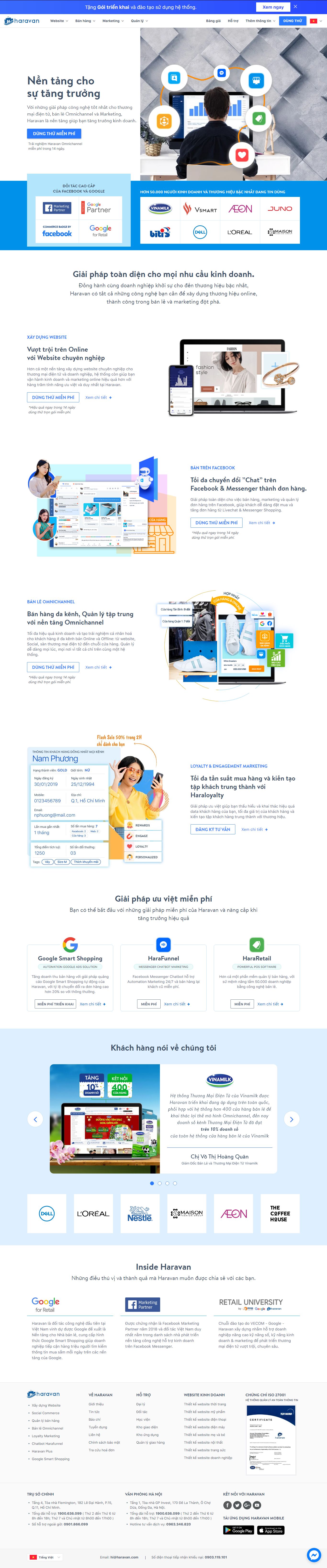 Thiết kế Web kinh doanh online haravan.com