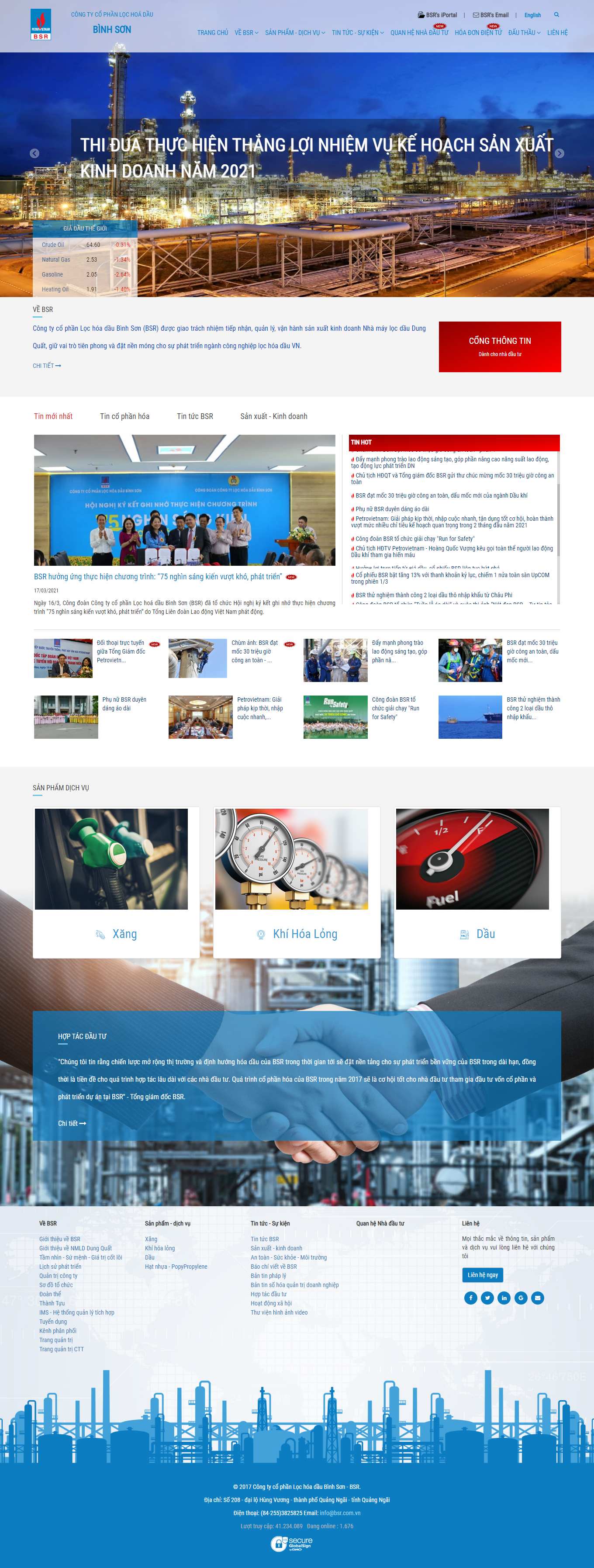 Thiết kế Web kinh doanh online bsr.com.vn