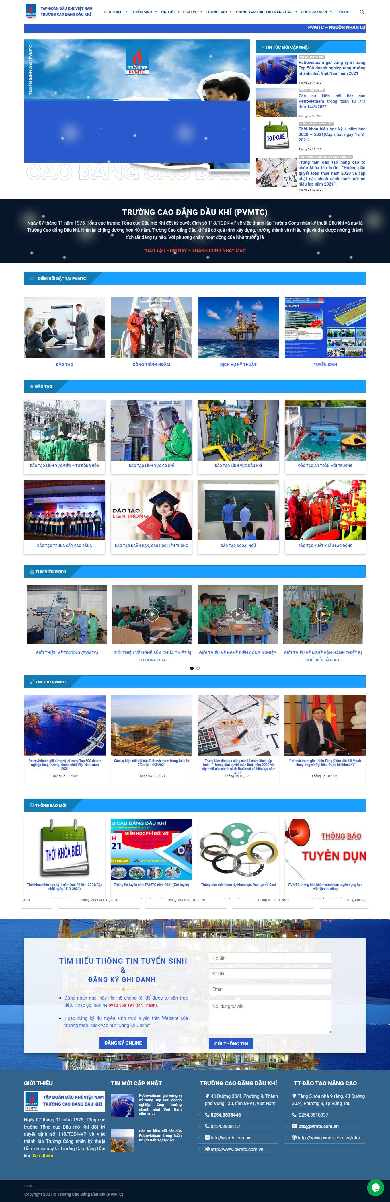 Thiết kế Web dầu khí pvmtc.com.vn