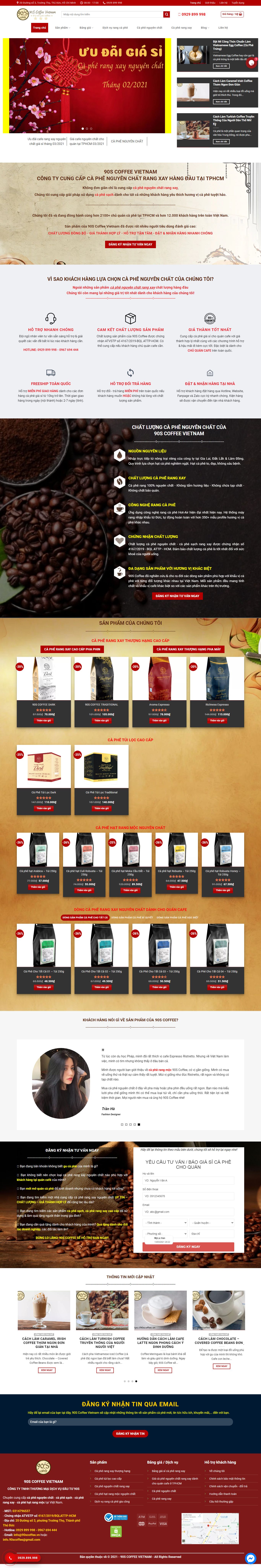 Thiết kế Web quán cà fe 90scoffee.vn