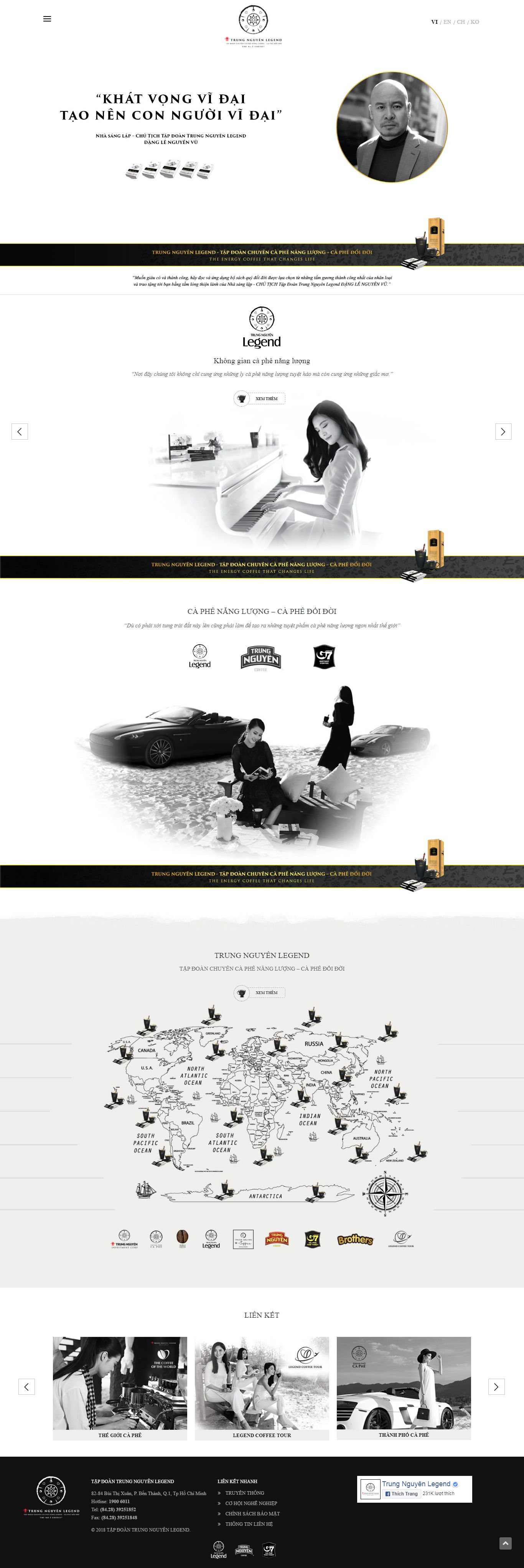 Thiết kế Web quán cà fe trungnguyenlegend.com