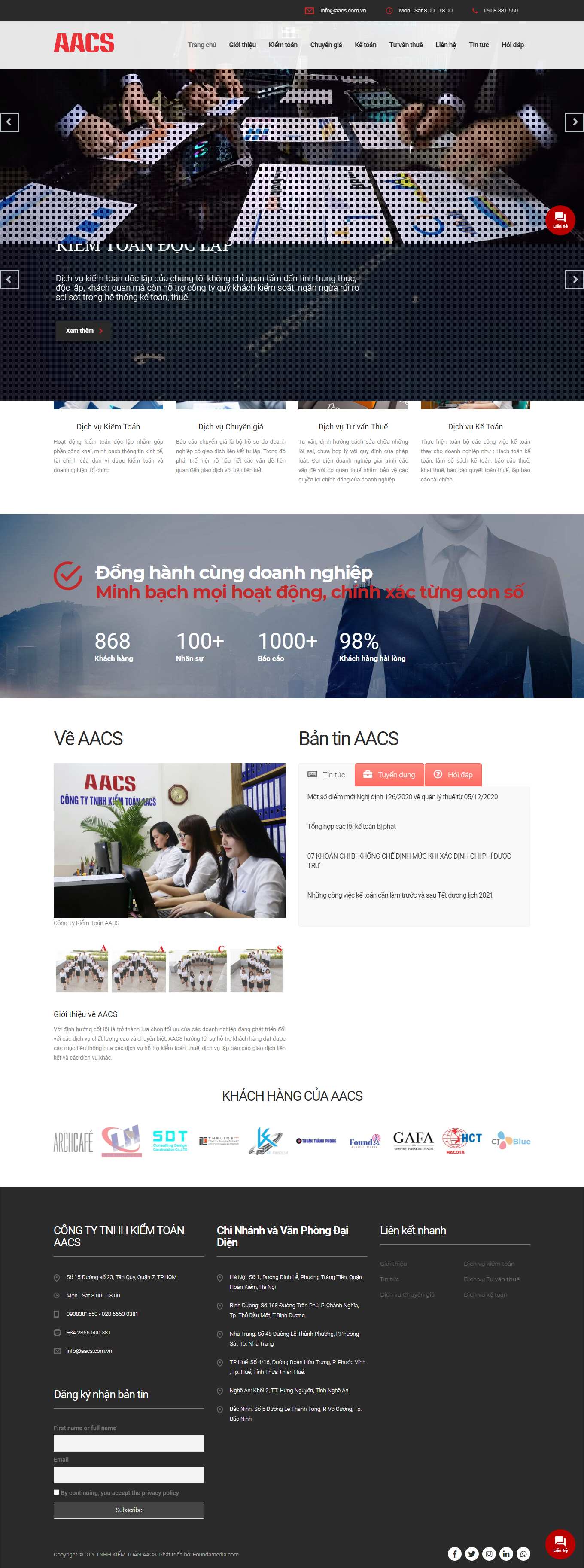 Thiết kế Web kiểm toán aacs.com.vn