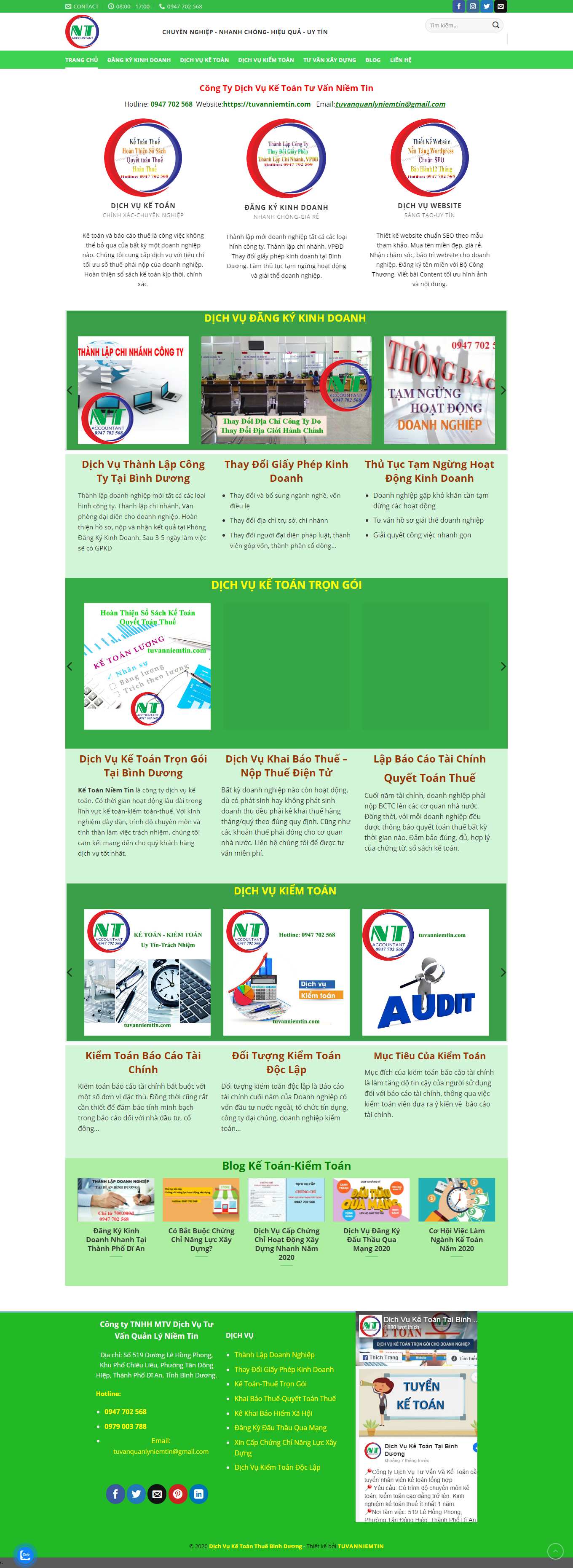 Thiết kế Web kiểm toán tuvanniemtin.com