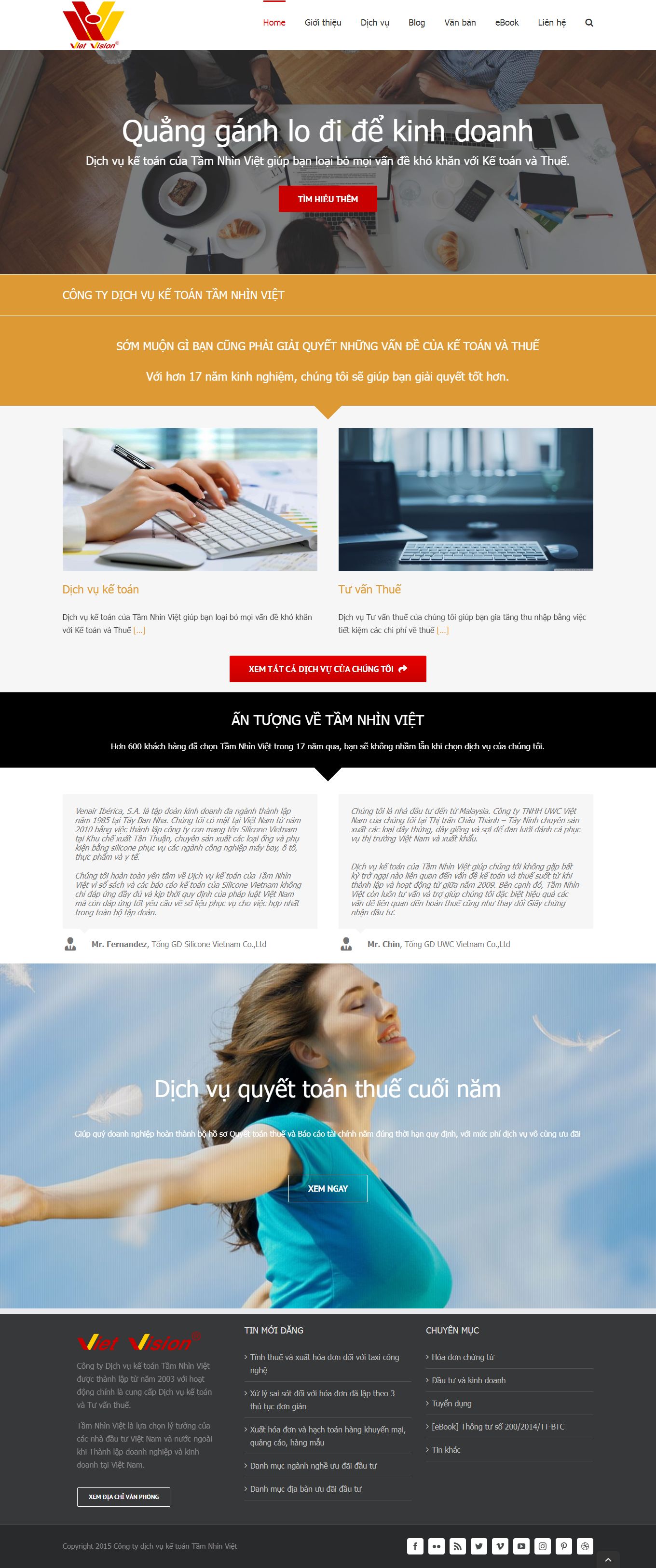 Thiết kế Web kiểm toán tamnhinviet.vn
