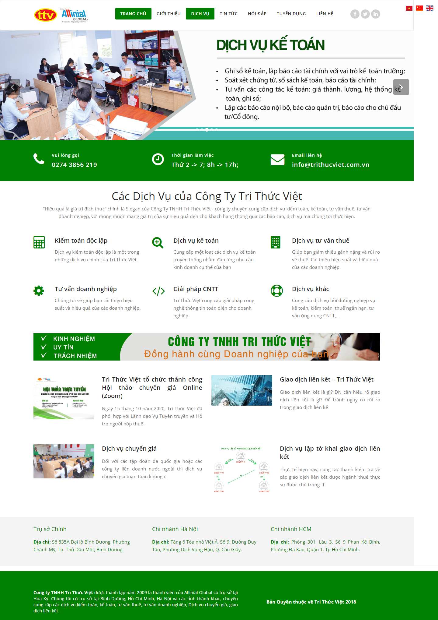 Thiết kế Web kiểm toán trithucviet.com.vn