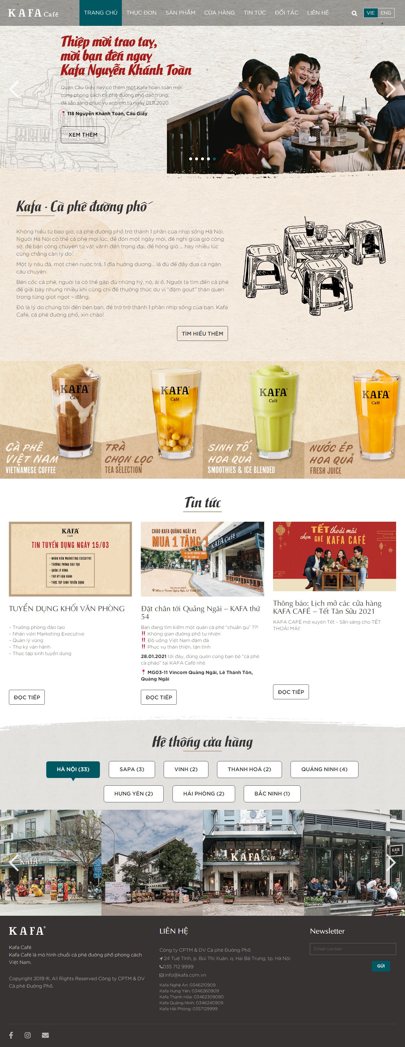 Thiết kế Web quán cà fe kafa.com.vn