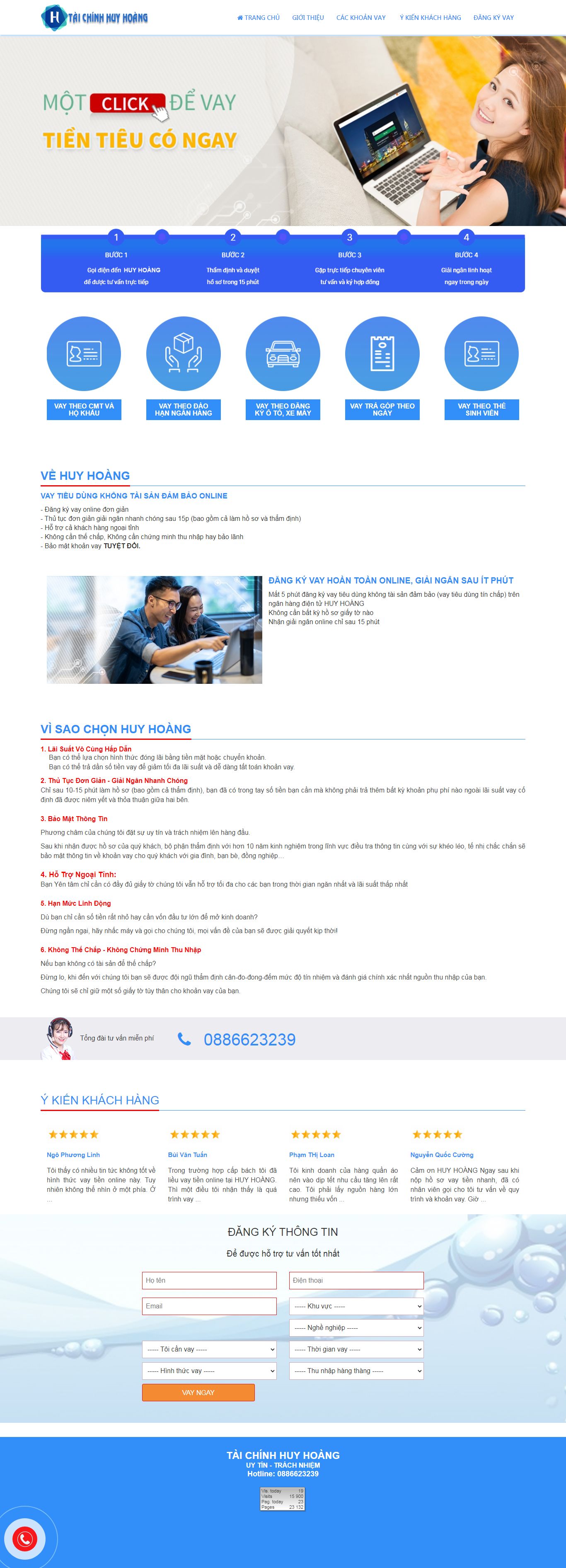 Thiết kế Web landing page taichinhhuyhoang.com.vn