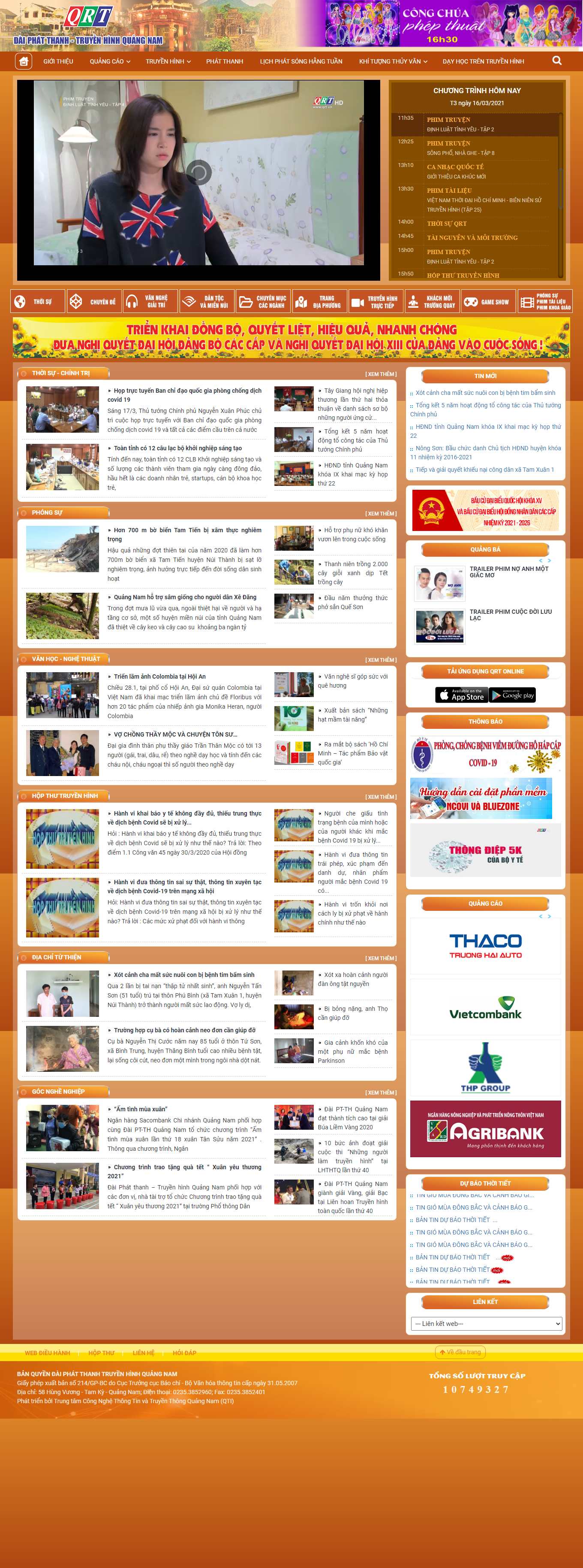 Thiết kế Web truyền hình qrt.vn