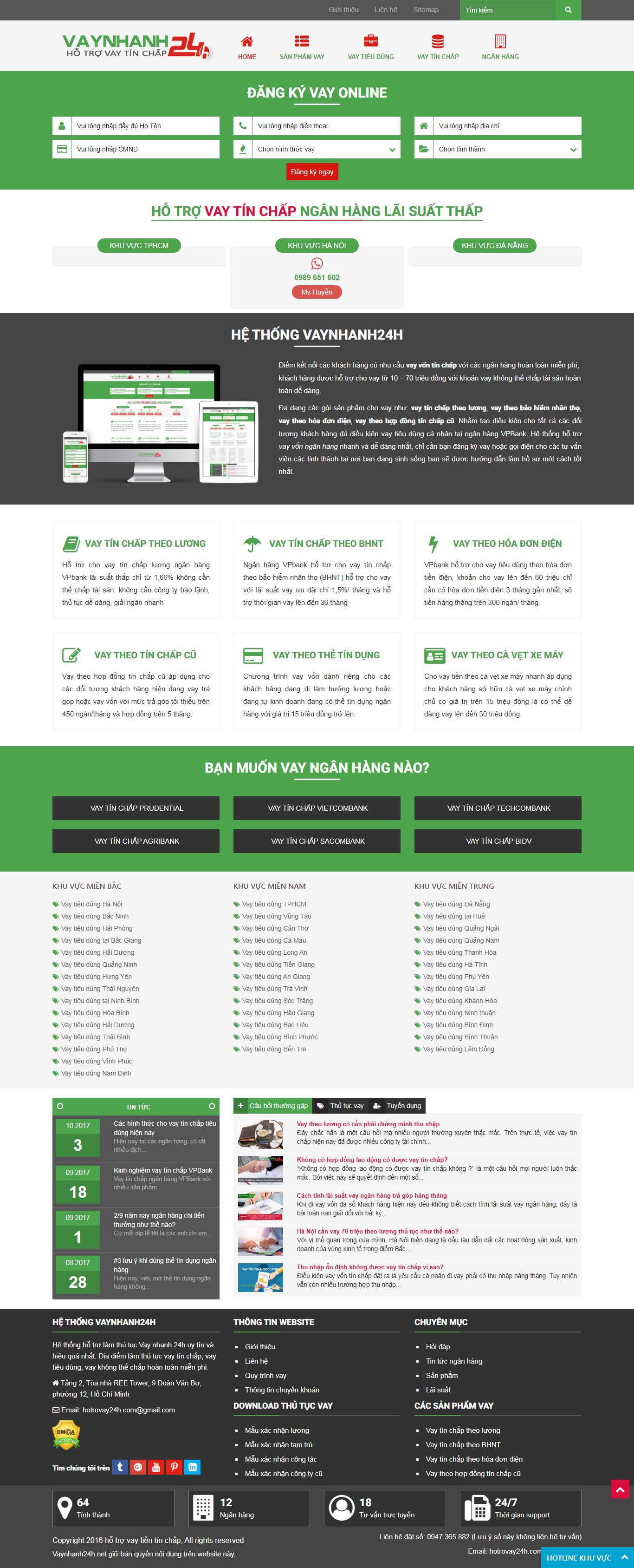 Thiết kế Web landing page vaynhanh24h.net
