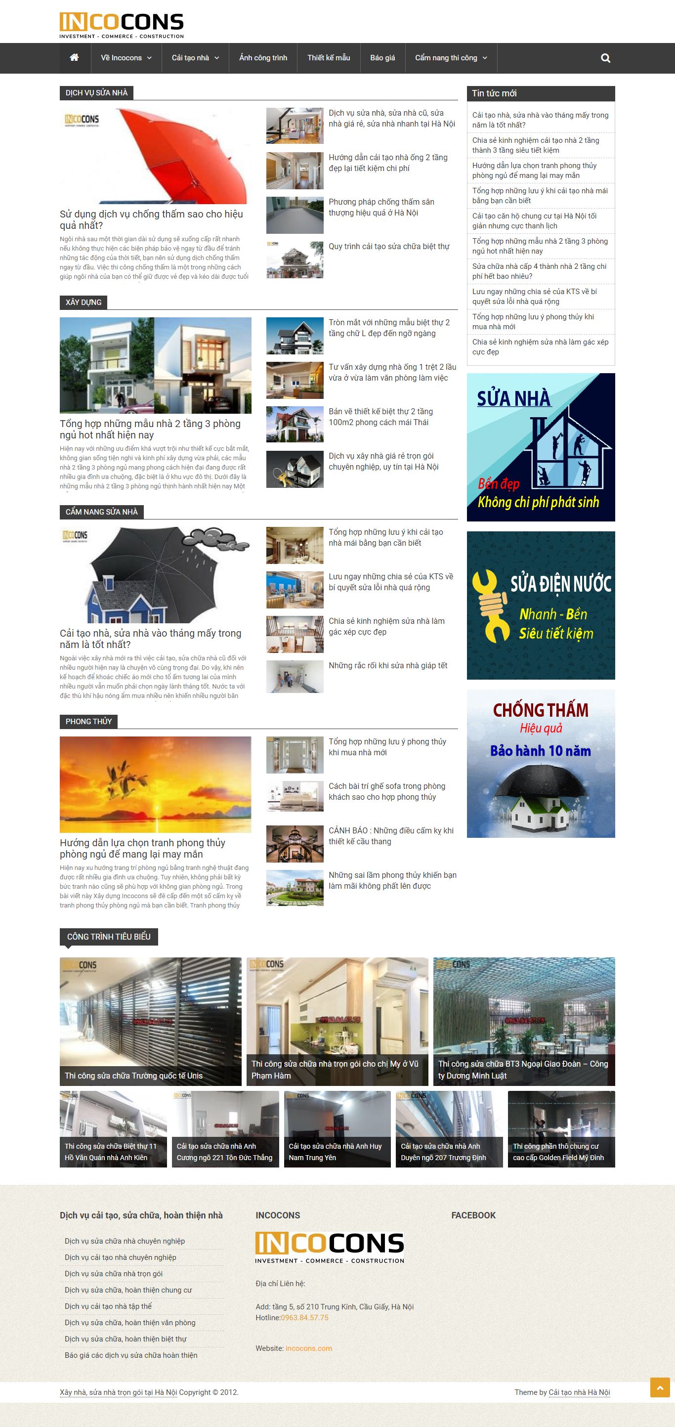Thiết kế Web sửa nhà trọn gói incocons.com