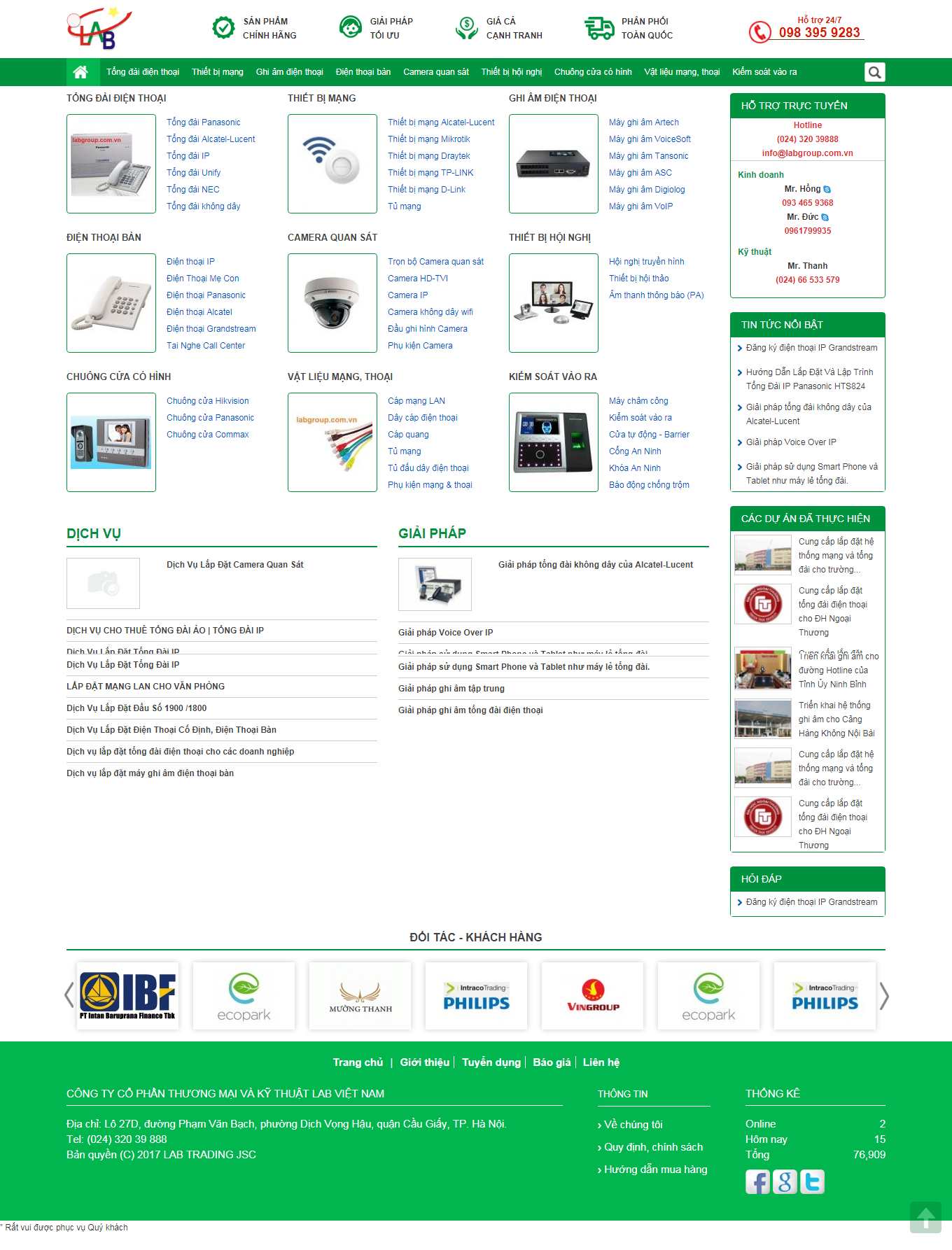 Thiết kế Web lắp đặt tổng đài labgroup.com.vn