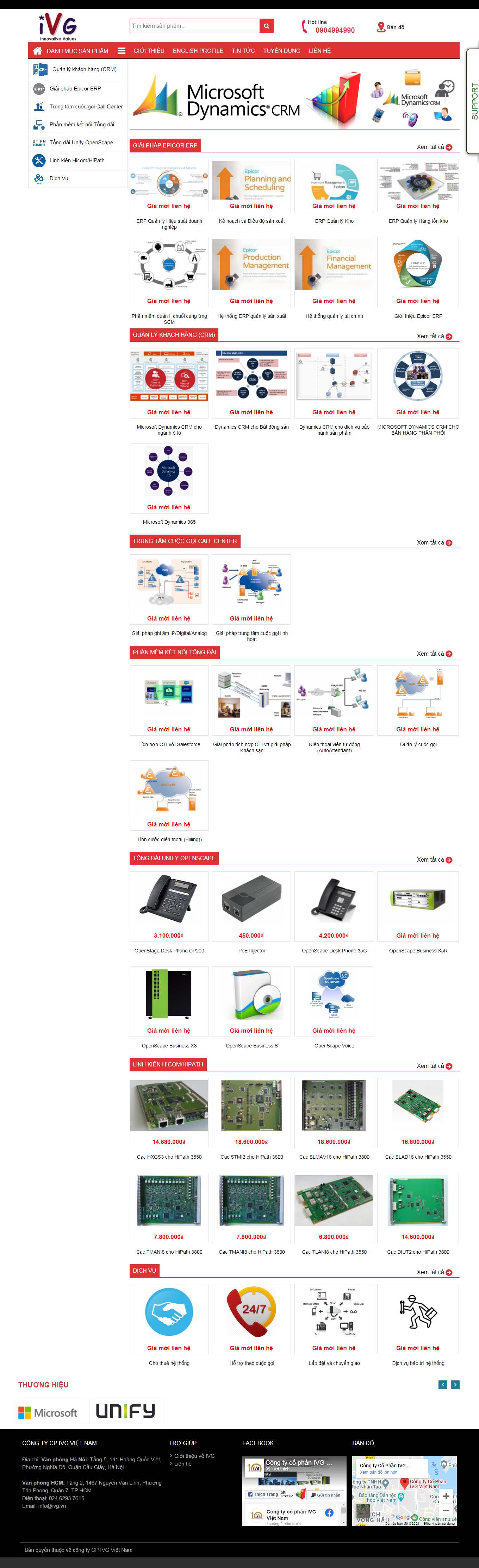 Thiết kế Web lắp đặt tổng đài ivg.vn