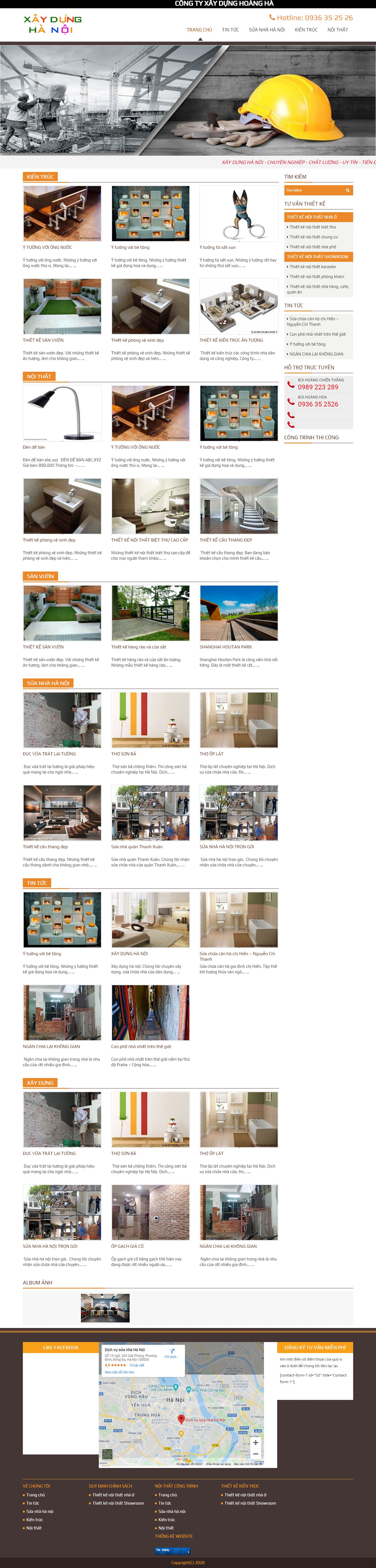 Thiết kế Web sửa nhà trọn gói xaydunghanoi.vn