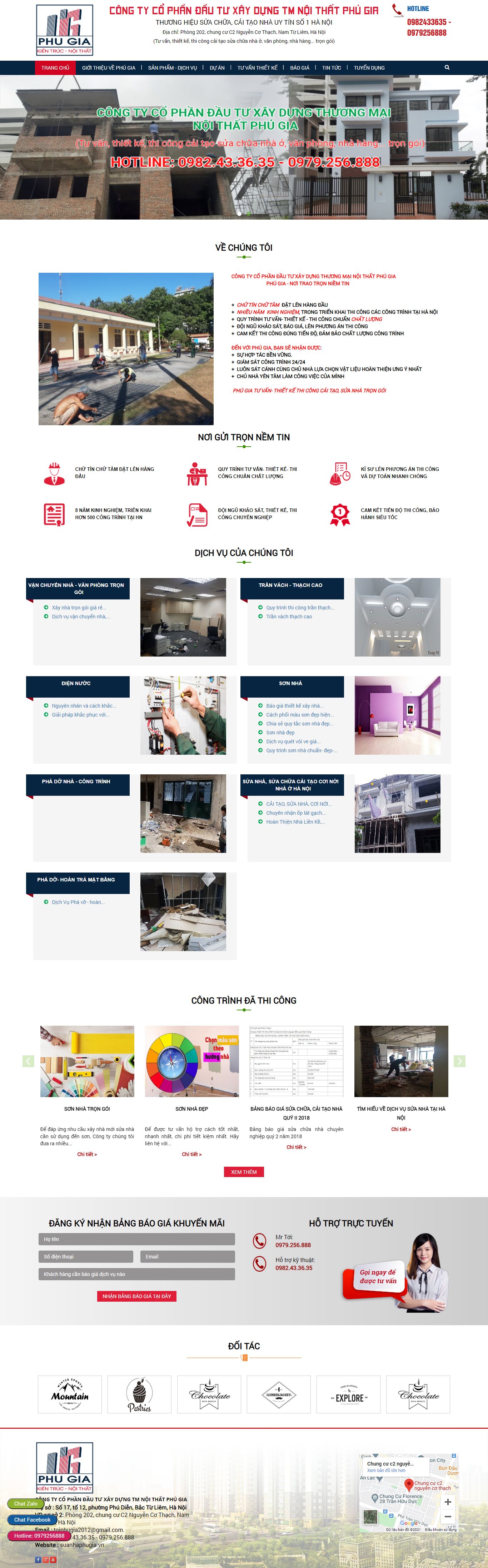 Thiết kế Web sửa nhà trọn gói suanhaphugia.vn
