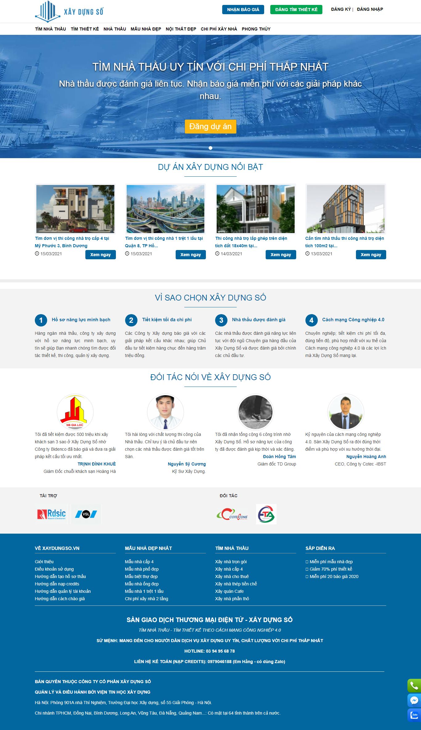 Thiết kế Web sửa nhà trọn gói xaydungso.vn