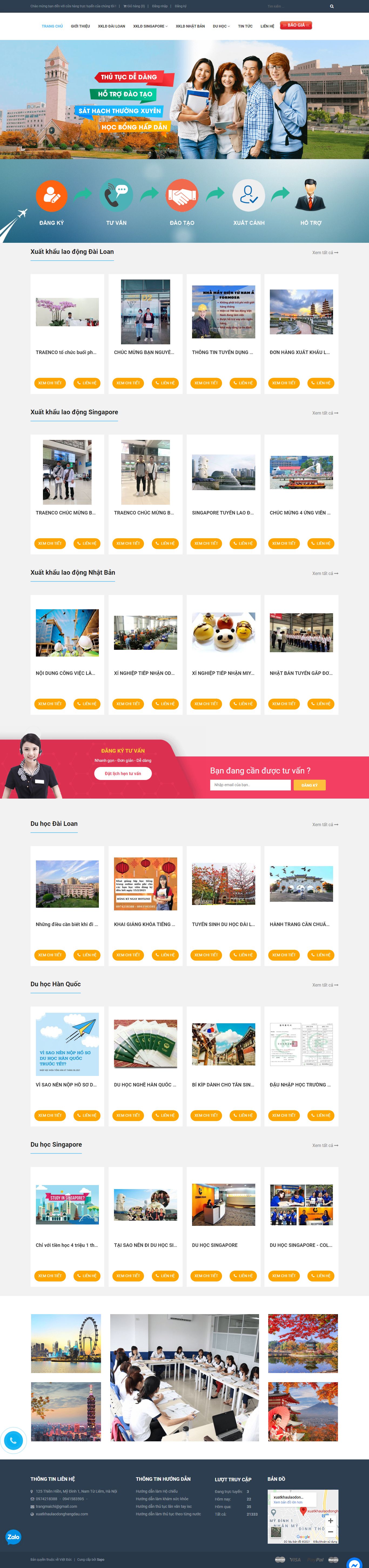 Thiết kế Web du học hàn quốc xuatkhaulaodonghangdau.com