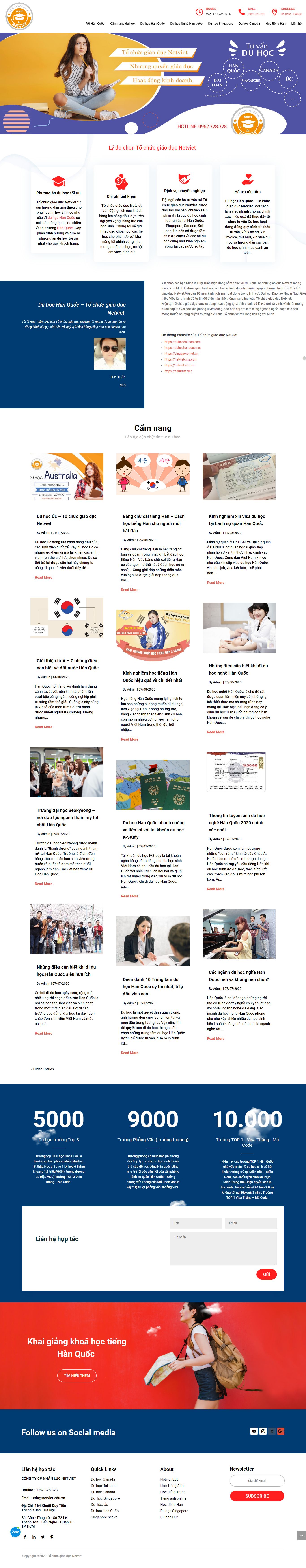 Thiết kế Web du học hàn quốc duhochanquoc.net