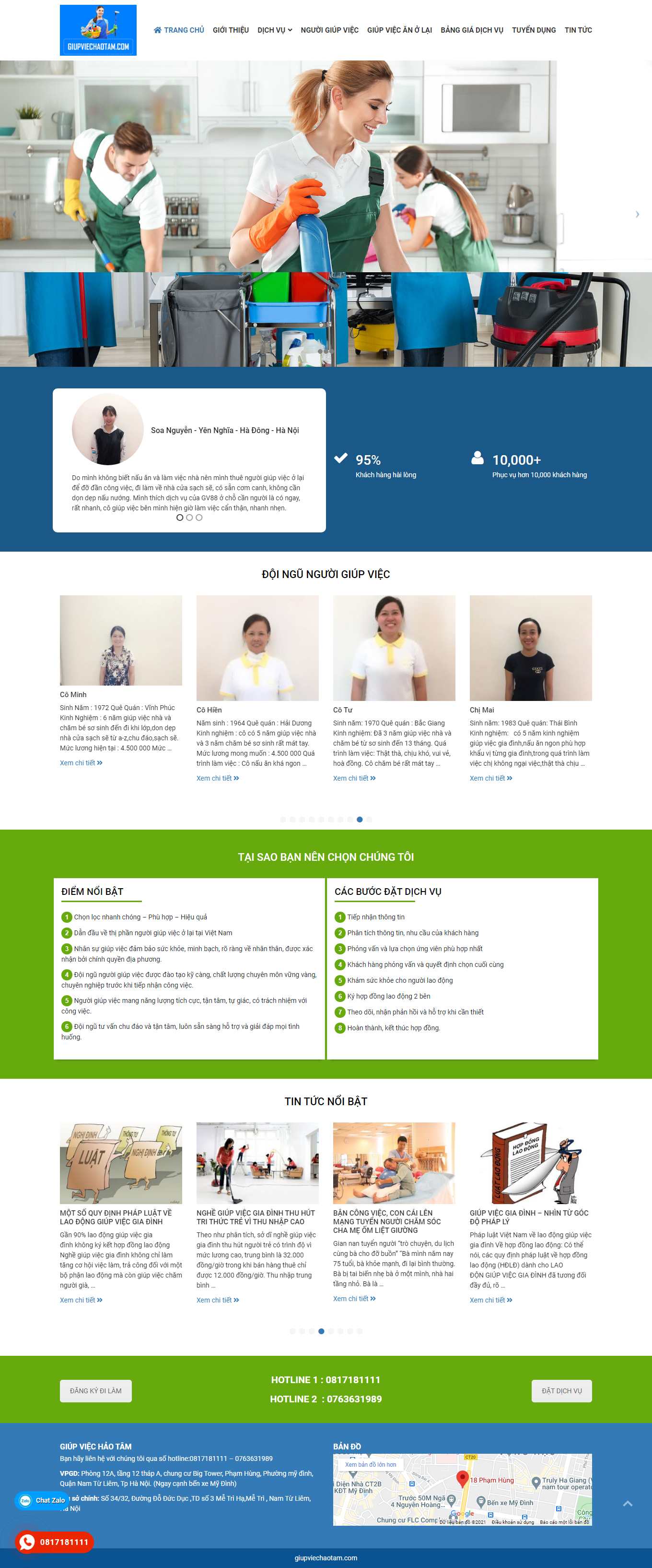Thiết kế Web dịch vụ giúp việc giupviechaotam.com
