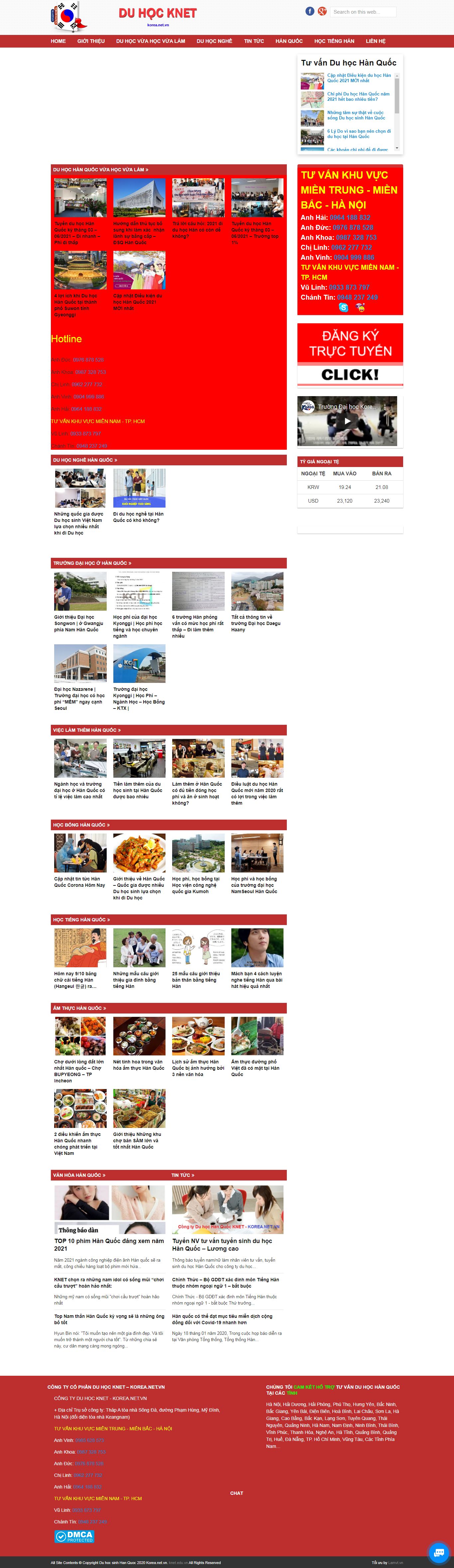 Thiết kế Web du học hàn quốc korea.net.vn