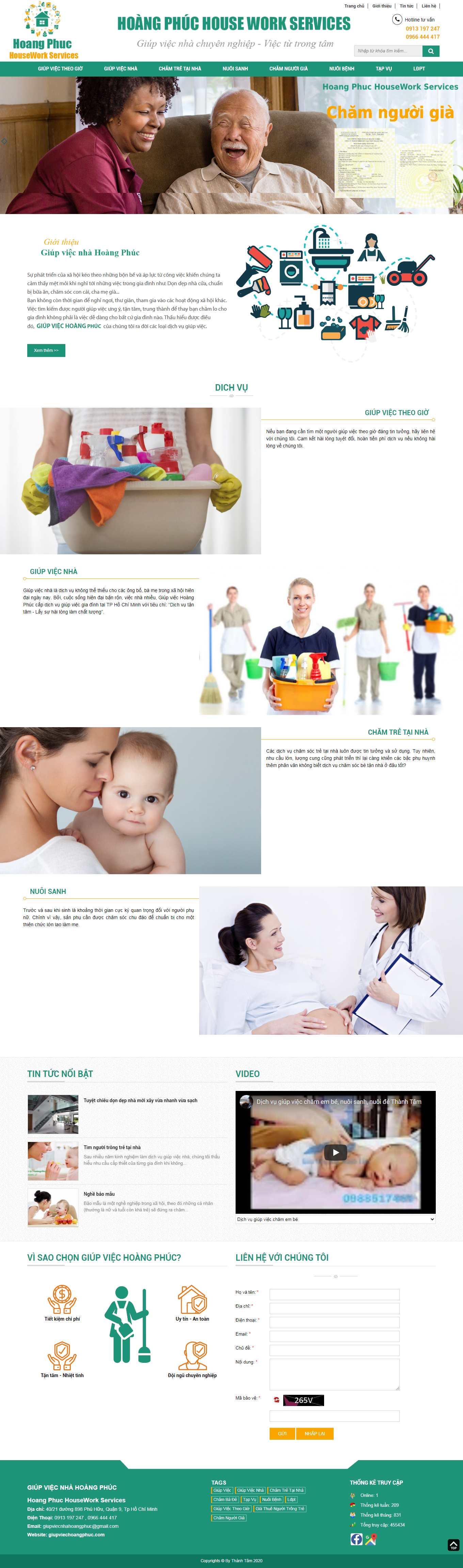 Thiết kế Web dịch vụ giúp việc giupviechoangphuc.com