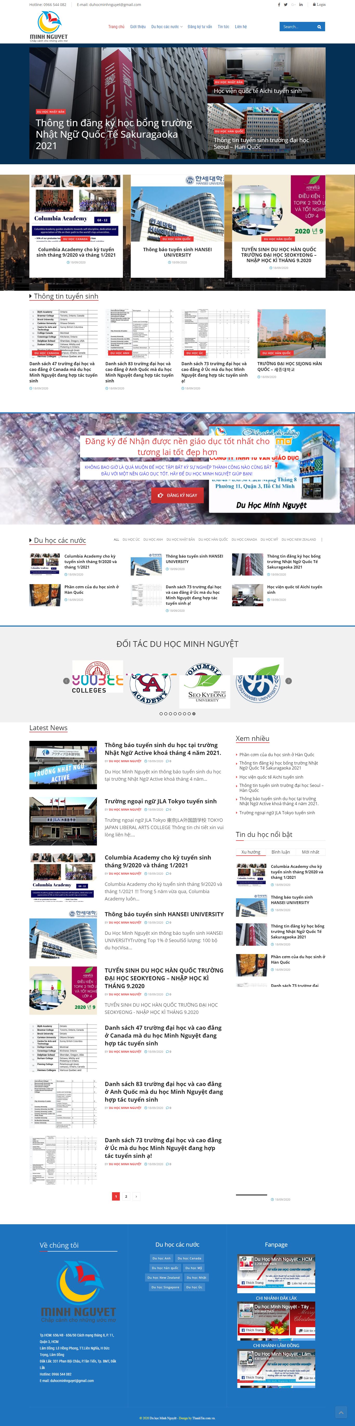 Thiết kế Web du học hàn quốc duhocminhnguyet.vn