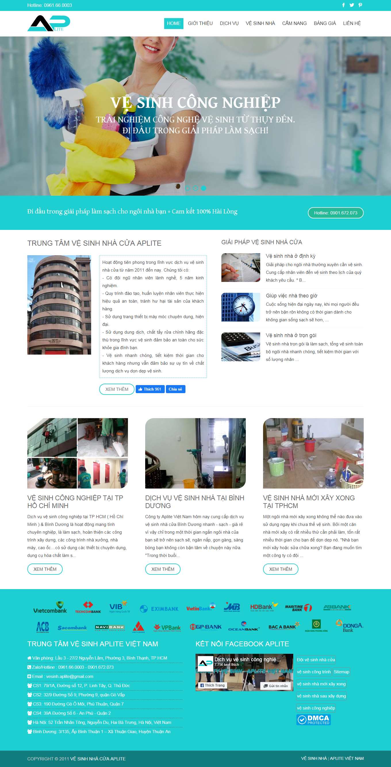 Thiết kế Web dịch vụ giúp việc vesinhnhao24h.com